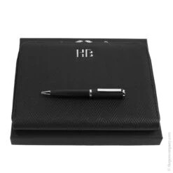 Hugo Boss Formation Herringbone Ballpoint Pen & Conference Folder Set