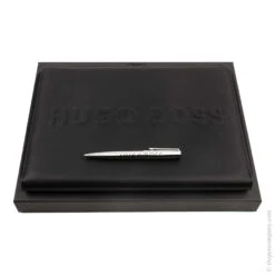 Hugo Boss Label Ballpoint Pen & A4 Conference Folder Set