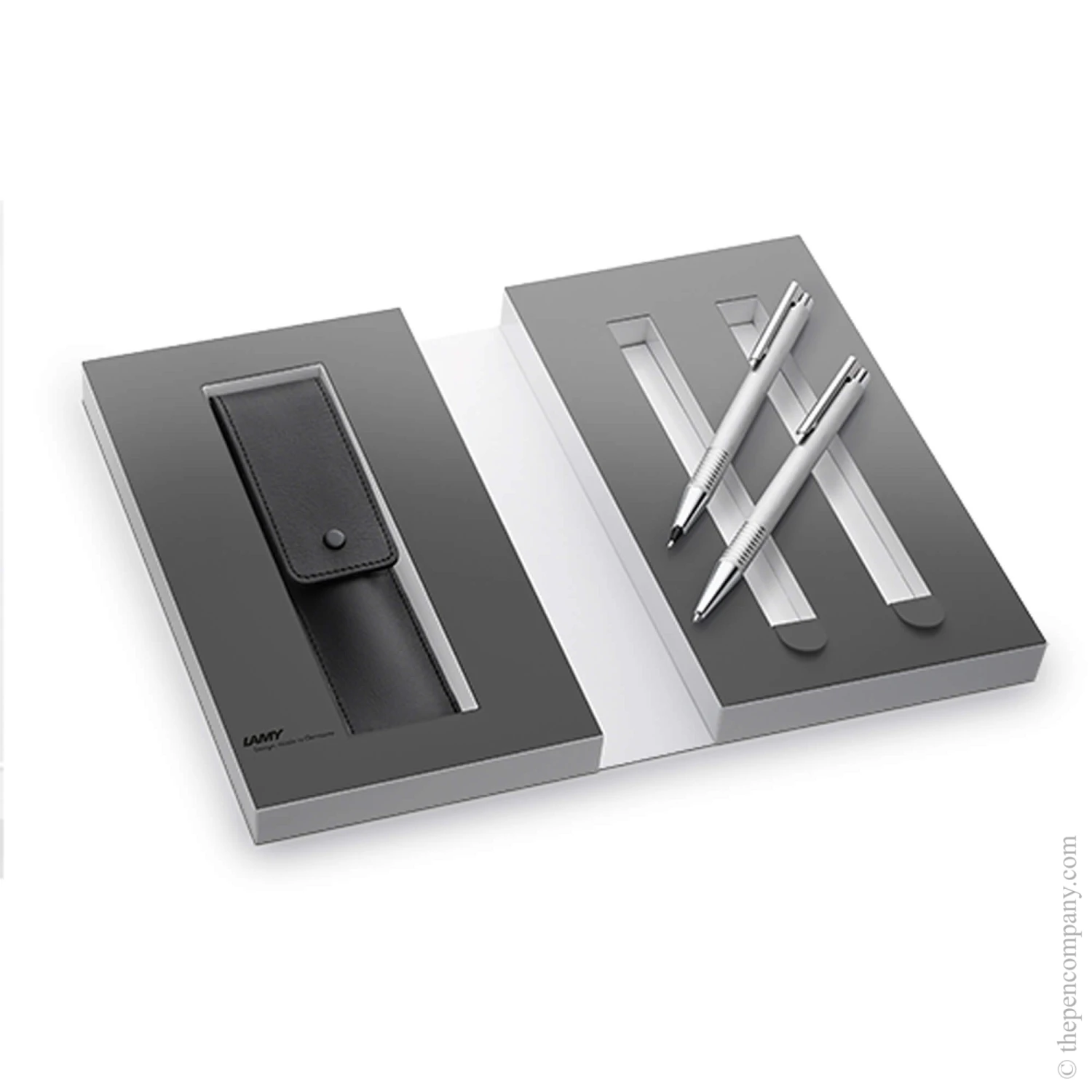 Lamy Logo Brushed Ballpoint Pen & Mechanical Pencil Set 3 Lamy Logo Brushed Ballpoint Pen & Mechanical Pencil Set