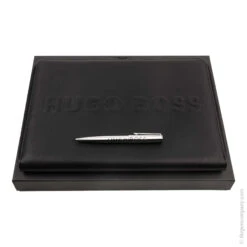 Hugo Boss Label Ballpoint Pen & A5 Conference Folder Set