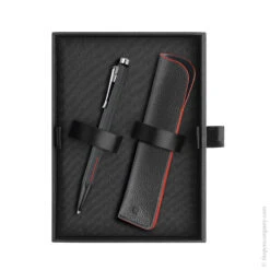 Caran D'Ache Ecridor Ballpoint Pen & Leather Case Set