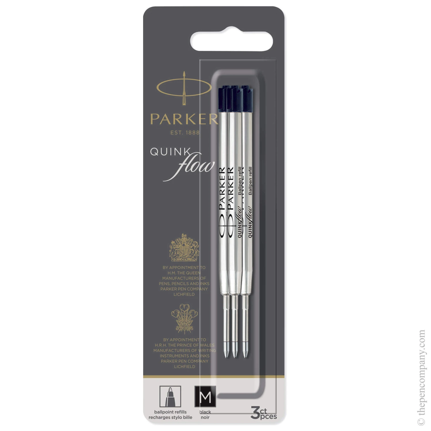 Parker® Parker Quinkflow Ballpoint Refill - 3 Pack 3 Parker® Parker Quinkflow Ballpoint Refill - 3 Pack