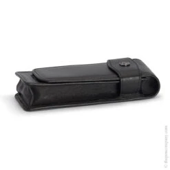 Black Kaweco Regular Eco Leather Pouch With Flap For Two