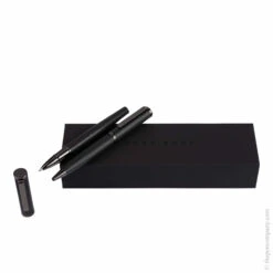 Hugo Boss Formation Herringbone Ballpoint & Rollerball Pen Set