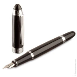 Black/Chrome Hugo Boss Icon Fountain Pen -Office Supplies Sale 975146